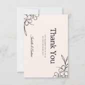 モダンシンプルエレガントミニマル結婚リストの写真 ノートカード (裏面)