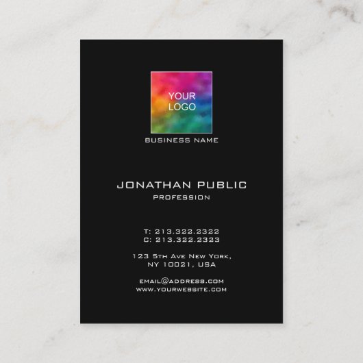 モダンシンプルエレガント会社ロゴのプロファイル 名刺 (裏面)