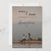 モダンシンプルエレガント写真結婚の 招待状 (正面)