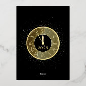 モダンシンプルエレガント大晦日ギフトボックス弓 箔招待状 (裏面)