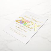 モダンシンプルエレガント大晦日ギフトボックス弓 箔招待状 (回転した状態)