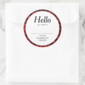 モダンシンプルエレガント懇親会名Red ラウンドシール (バッグ)