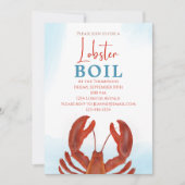 モダンシンプルエレガント水の色ロブスター沸騰 招待状 (正面)