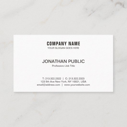 モダンシンプルエレガント白黒会社テンプレート 名刺 (裏面)