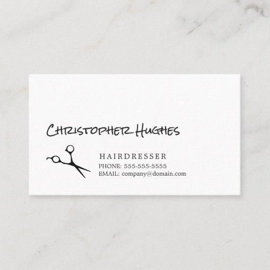 モダンシンプルエレガント白黒美容師 名刺 (正面)