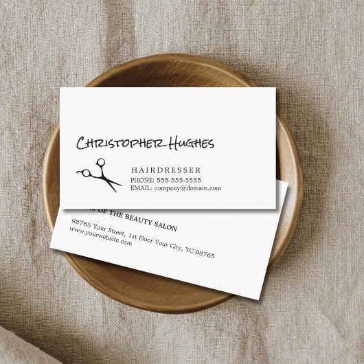 モダンシンプルエレガント白黒美容師 名刺