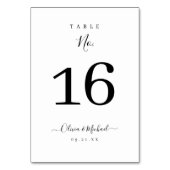 モダンシンプルエレガント結婚スクリプト テーブルナンバー (裏面)