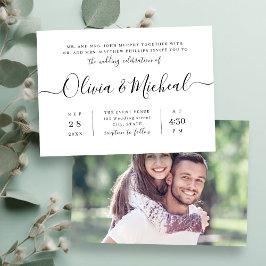 モダンシンプルエレガント結婚スクリプト 招待状