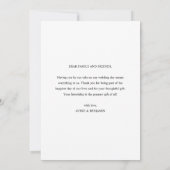 モダンシンプルエレガント結婚タイポグラフィ サンキューカード (裏面)