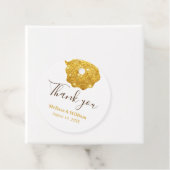 モダンシンプルエレガント金ゴールドバラ結婚サンキュー フェイバータグ (インサイチュ)