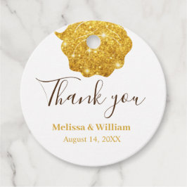 モダンシンプルエレガント金ゴールドバラ結婚サンキュー フェイバータグ