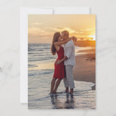 モダンシンプルエレガント金ゴールド結婚ズ セーブザデート (裏面)