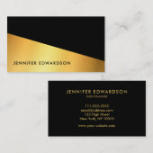 モダンシンプルエレガント金ゴールド黒プロフェッショナル 名刺 (正面/裏面)
