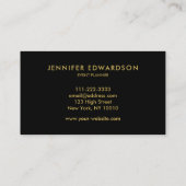 モダンシンプルエレガント金ゴールド黒プロフェッショナル 名刺 (裏面)