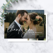 モダンシンプルエレガント2枚の写真結婚s サンキューカード