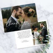 モダンシンプルエレガント2枚の写真結婚s サンキューカード