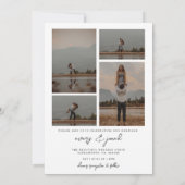 モダンシンプルエレガント5写真結婚s 招待状 (裏面)