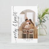 モダンシンプルエレガントPhoto Family Holiday Card シーズンカード (スタンド正面)