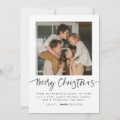 モダンシンプルエレガントPhoto Family Holiday Card シーズンカード (裏面)