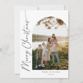 モダンシンプルエレガントPhoto Family Holiday Card シーズンカード (正面)