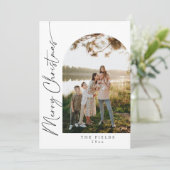 モダンシンプルエレガントPhoto Family Holiday Card シーズンカード (スタンド正面)