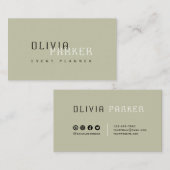 モダンシンプルオリーブミニマル 名刺 (正面/裏面)