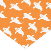 モダンシンプルオレンジと白幽霊ハロウィーン ショートテーブルランナー (コーナー)