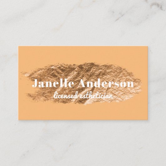 モダンシンプルオレンジゴールドフェイクフォイルプロフェッショナル 名刺 (正面)