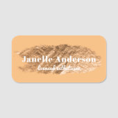 モダンシンプルオレンジゴールドフェイクフォイルプロフェッショナル 名札 (正面)