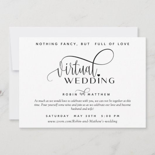 モダンシンプルオンライン仮想結婚 招待状 (正面)