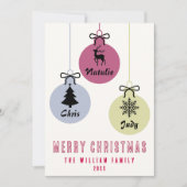 モダンシンプルオーナメントファミリ名非写真 シーズンカード (正面)