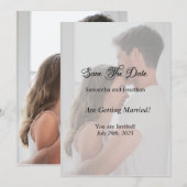 モダンシンプルオーバーレイ写真Save the Date 案内状 (正面/裏面)