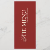 モダンシンプルオールドマネーはっきりしたレッド結婚ズディナー メニュー (裏面)