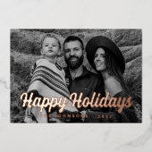 モダンシンプルカジュアルスクリプト　家族の写真 箔シーズンカード (正面)