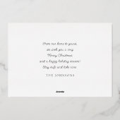 モダンシンプルカジュアルスクリプト　家族の写真 箔シーズンカード (裏面)