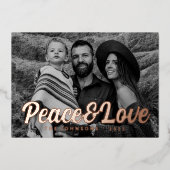 モダンシンプルカジュアルスクリプト　家族の写真 箔シーズンカード (正面)