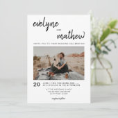 モダンシンプルカジュアル白黒写真結婚の 招待状 (スタンド正面)