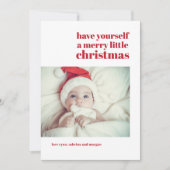 モダンシンプルカスタマイズ可能な写真クリスマスカード 招待状 (正面)