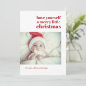 モダンシンプルカスタマイズ可能な写真クリスマスカード 招待状 (スタンド正面)