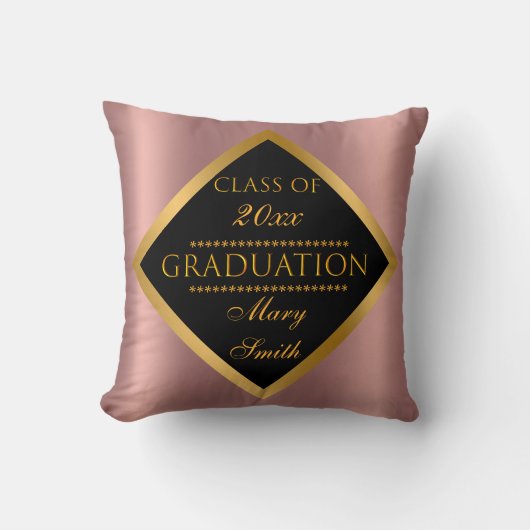 モダンシンプルカスタマイズ金ゴールドピンク クッション (正面)