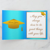 モダンシンプルカスタマイズ金ゴールドブルースカイ カード (内部)