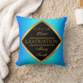 モダンシンプルカスタマイズ金ゴールドブルースカイ クッション (ブランケット)