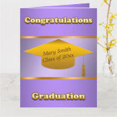 モダンシンプルカスタマイズ金ゴールド紫 カード (黄色い花)