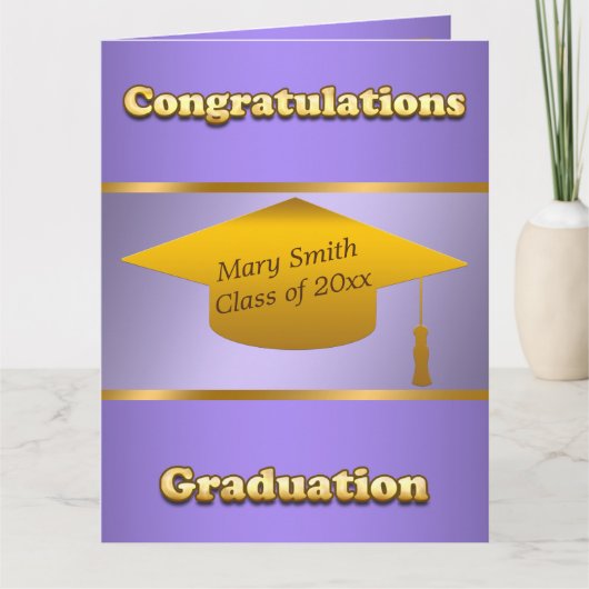 モダンシンプルカスタマイズ金ゴールド紫 カード (正面)