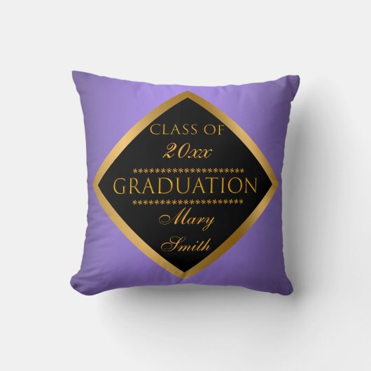 モダンシンプルカスタマイズ金ゴールド紫 クッション (正面)
