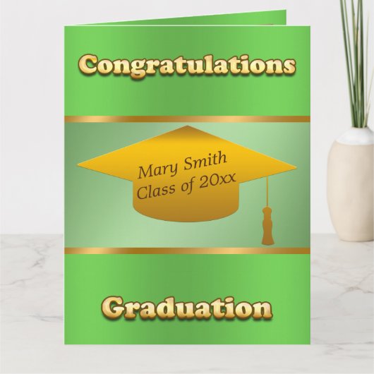 モダンシンプルカスタマイズ金ゴールド緑 カード (正面)