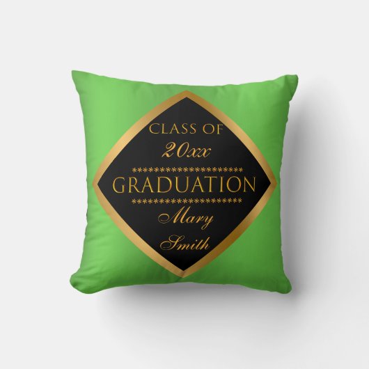 モダンシンプルカスタマイズ金ゴールド緑 クッション (正面)