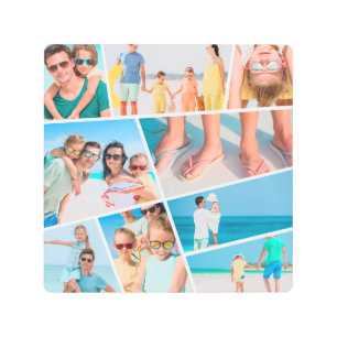 モダンシンプルカスタムおもしろい9 Images Collage Photos メタルプリント