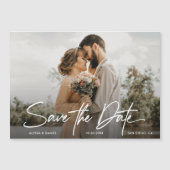 モダンシンプルカスタム写真の結婚式 マグネット招待状 (正面)