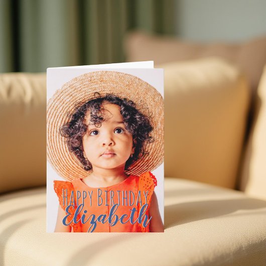 モダンシンプルカスタム写真誕生日挨拶 カード